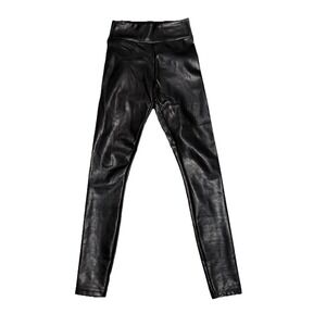 Abercrombie & Fitch‎ Size XXS Faux Leather Leggings High Rise Black Vegan PolyU